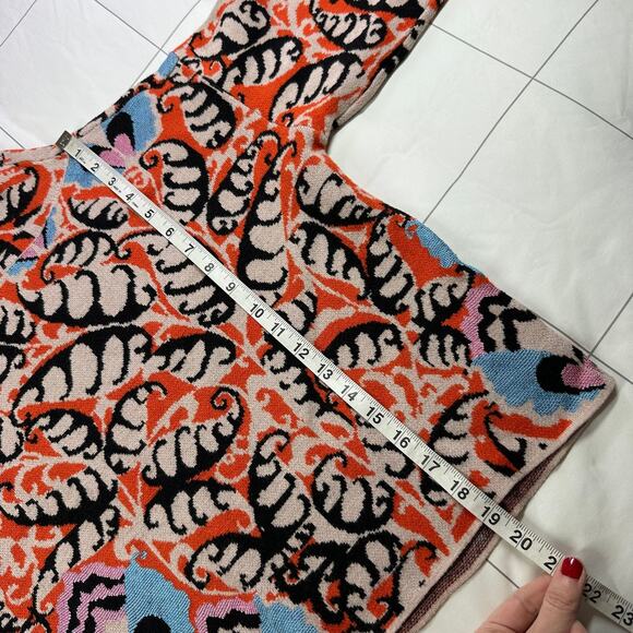 Anthropologie Maeve Carys Sweater Womens XS Orange Black Mock Neck Artsy Knit - Picture 9 of 9